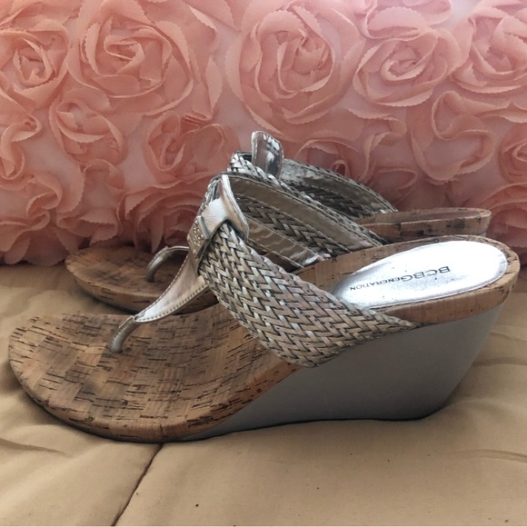 BCBGeneration Silver Wedge Sandals - Picture 2 of 4